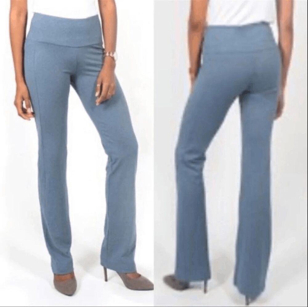 Betabrand Blue Heather Straight Travel Dress Pant Yoga Pants XXLarge Long Tall